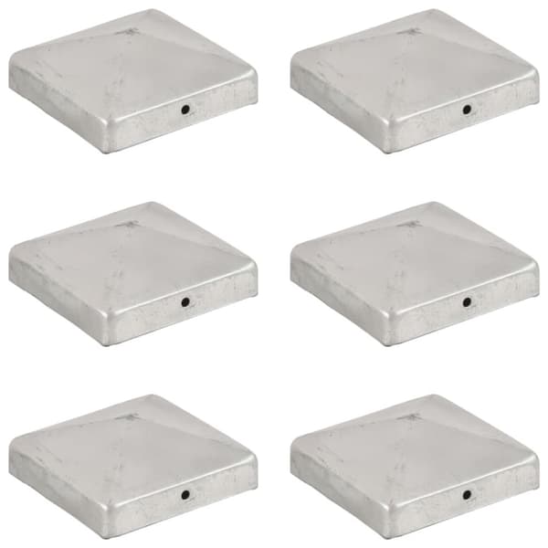 Stolphattar pyramid 6 st galvaniserad metall 91x91 mm