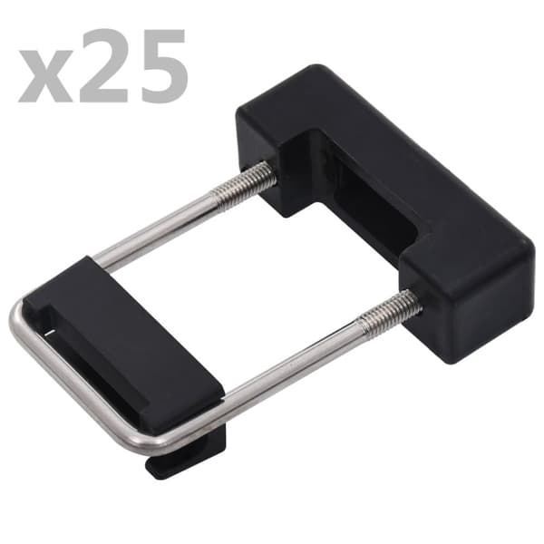 U-koppling med plast för staketstolpe 60x40 mm 25 set