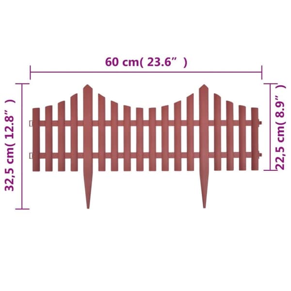 vidaXL bedhegn 17 stk. 10 m brun