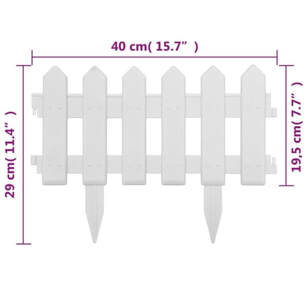 vidaXL bedhegn 25 stk. 10 m PP hvid