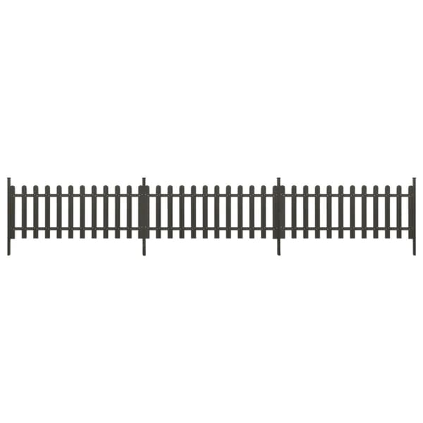 vidaXL Stakittgjerde med stolper 3 stk WPC 614x80 cm