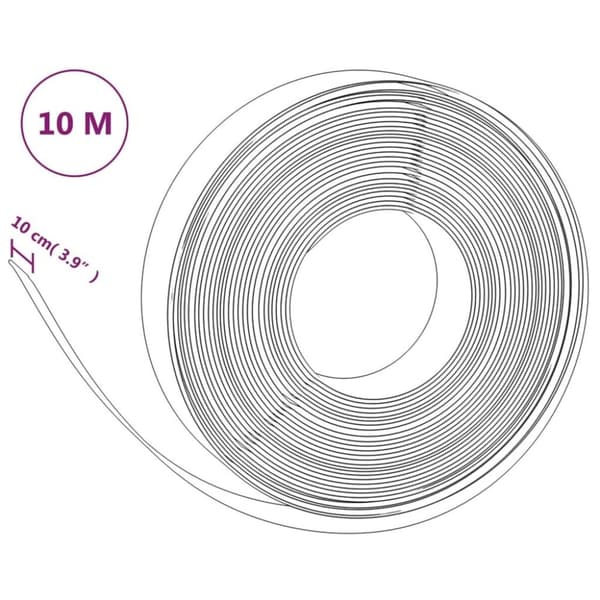 vidaXL Rabattkant brun 10 m 10 cm polyeten