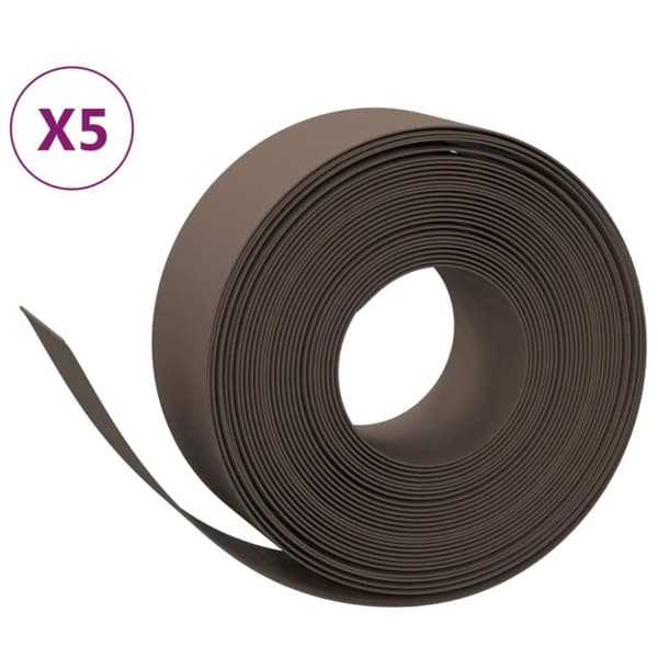 vidaXL Puutarhareunukset 5 kpl harmaa 10 m 20 cm polyeteeni