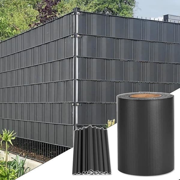 Sekretessskärm - XMTECH - Rull 140m x 19cm - Väderbeständig PVC - 100 % UV-beständig - Antracit