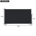 Miniatyrbild 2 av 4: XMTECH infällbar sidogardin 180x300cm i svart polyester för balkongträdgård