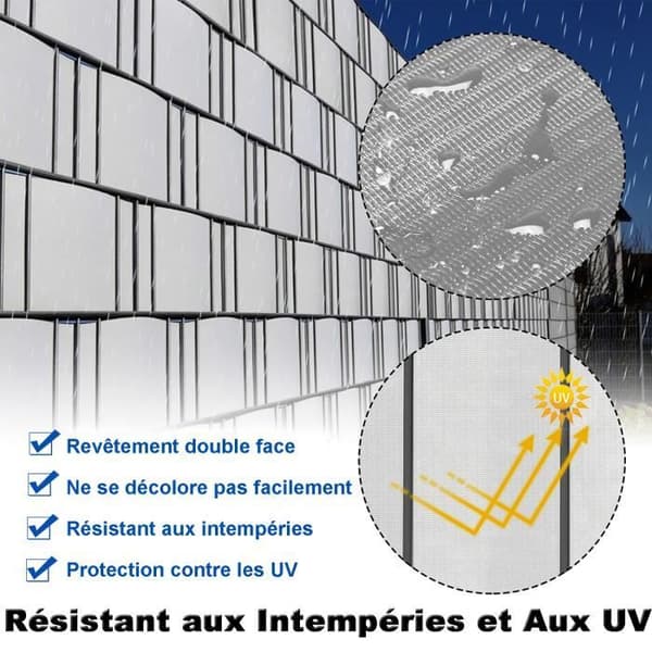 PVC-skyddsskärm - LZQ - 65m x 19cm - Opak - Anti-UV - Väderbeständig