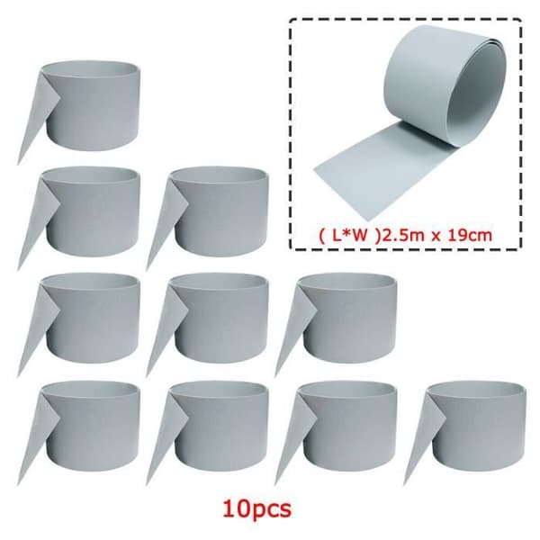 Förstärkt PVC-skyddsskärm - LZQ - Ljusgrå - 10 stycken - 2,5 m x 19 cm - Opak och anti-UV