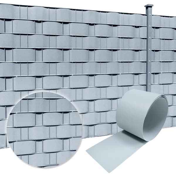 Förstärkt PVC-skyddsskärm - LZQ - Ljusgrå - 10 stycken - 2,5 m x 19 cm - Opak och anti-UV