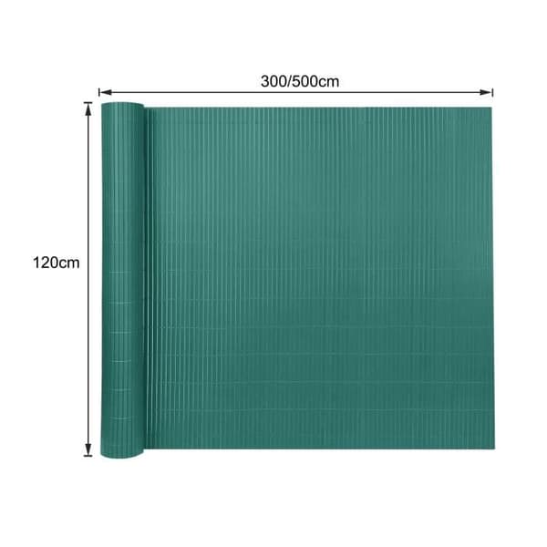 LZQ Privacy Screen PVC-staket med buntband för trädgårdsterrassbalkong, väderbeständig - 120 x 500 cm, grön
