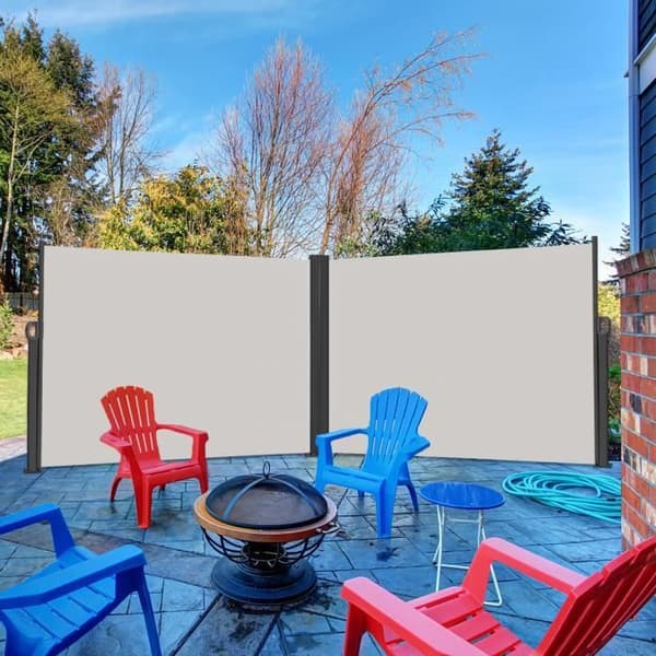 XMTECH sidomarkis - Grå - 180x600cm - Sekretessskärm Polyestermarkis
