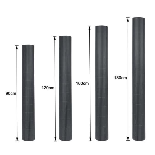 LZQ PVC-skyddsstaket med buntband för trädgårdsterrassbalkong, väderbeständig - 180 x 300 cm, antracit
