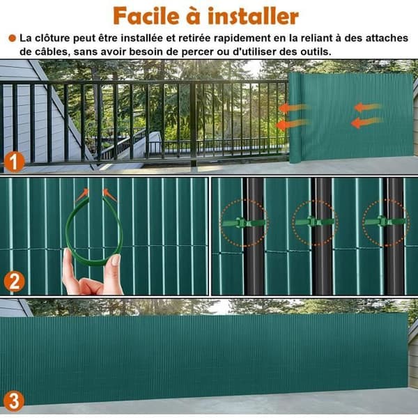 Privacy Screen PVC-stängsel LZQ - 90 x 300 cm - Grön - Väderbeständig