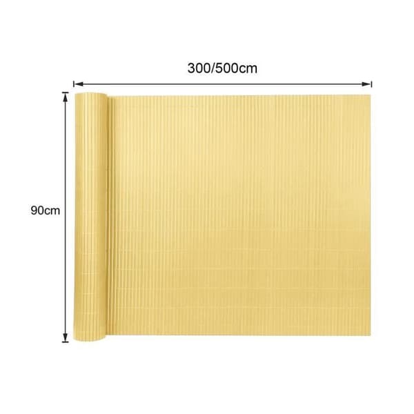 Privacy Screen PVC-stängsel LZQ - 90 x 500 cm - Bambufärg - Väderbeständig