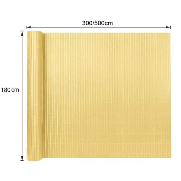 Väderbeständig PVC-staket - LZQ - 180 x 500 cm - Bambufärg