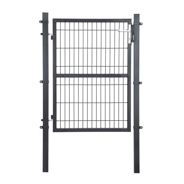 Rootz Havelåge - Metalhaveport - Styles Havelåge - Haveindgangsport - Brugerdefineret havelåge - Havelåge med lås - Grå - 106 x 175 cm