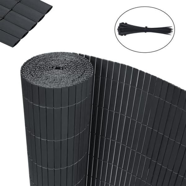 Brise Vue PVC-skärm - XMTECH - 180x500cm - Antracit - Väder- och UV-beständig