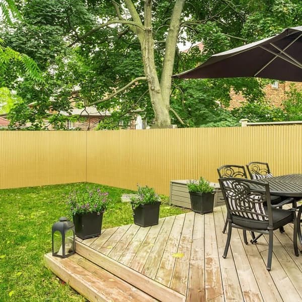 XMTECH PVC Privacy Screen, 180x500cm Balkong vindskyddsstaket med band, för trädgården, Balkong eller terrass, Bambu
