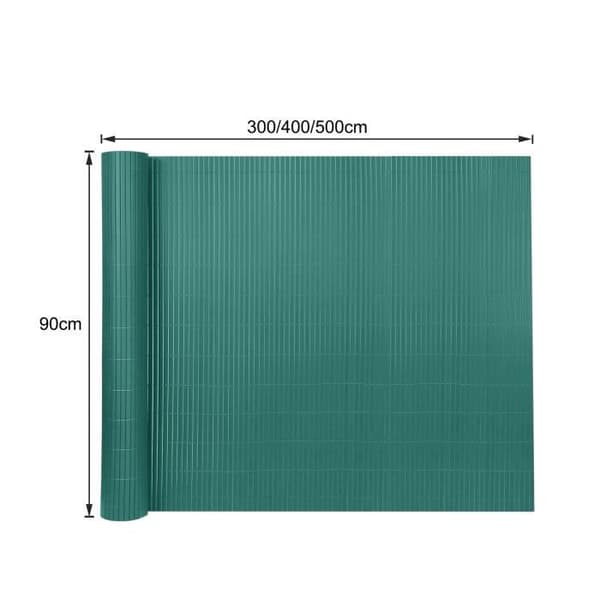 XMTECH PVC Privacy Screen, 90x400cm Balkong vindskyddsstängsel med band, för trädgården, Balkong eller terrass, Grön