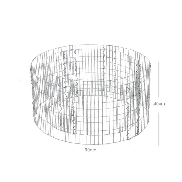 Rootz Gabion - Metal Grid - Gabion Walls - Gabion Wall Kostnad - Galvaniserat stål - Silver - 90 cm