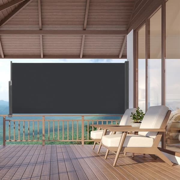 XMTECH sidomarkis - Svart - 100x300cm - Polyester förtält insynsskydd - Trädgårdsbalkong