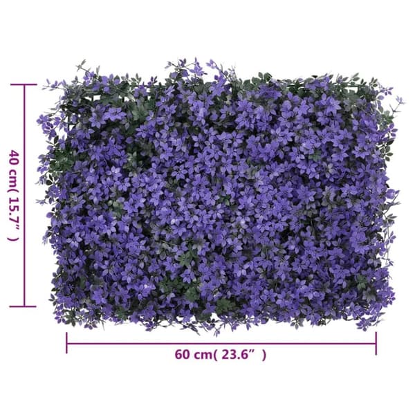 vidaXL Keinotekoinen lehtiaita 24 kpl violetti 40x60 cm