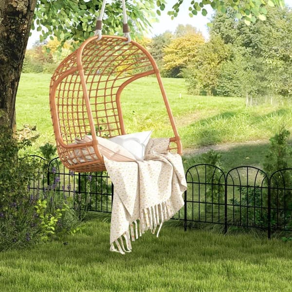 Rootz Havehegn - 8 Paneler - Sengekant - Klassisk gitterdesign - Formbart metalhegn - Rumdeler - Metal - Sort - 264 X 61 cm
