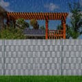 Miniatyrbild 3 av 4: YUENFONG 10x hård PVC-skyddsremsor för dubbelstångsmatta, trädgårdsstaket, balkong (2,5 m x 19 cm, grå)