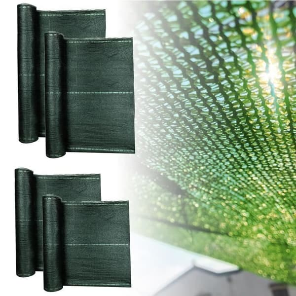YUENFONG Privacy Screen för staket och balkongräcke, med buntband, polyeten, 1,5x10 m, mörkgrön