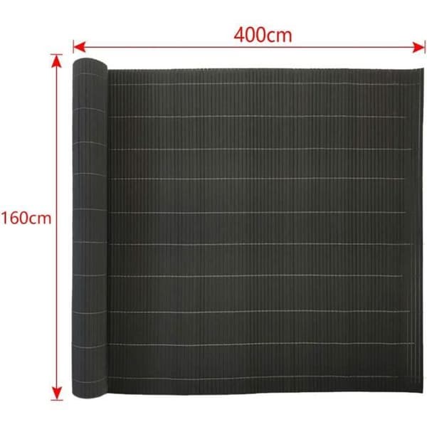 YUENFONG Intimitetsmatta i PVC 160x400cm - lämplig för avskärmning, Rullgardin i vass för balkong, trädgård och terrass, Antracit