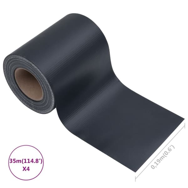 vidaXL haveskærm 35x0,19 m 4 stk. PVC mat mørkegrå -  Havehegn