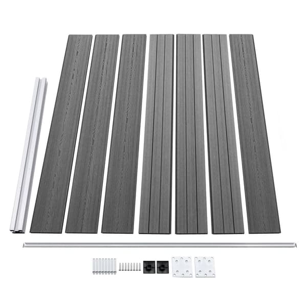 vidaXL hegnspanelsæt 353x146 cm WPC grå - Havehegn