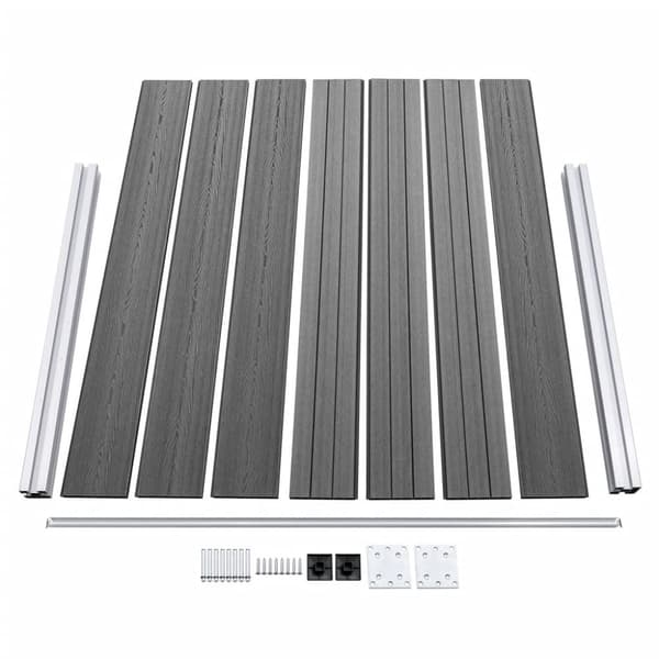 vidaXL hegnspanelsæt 353x146 cm WPC grå - Havehegn