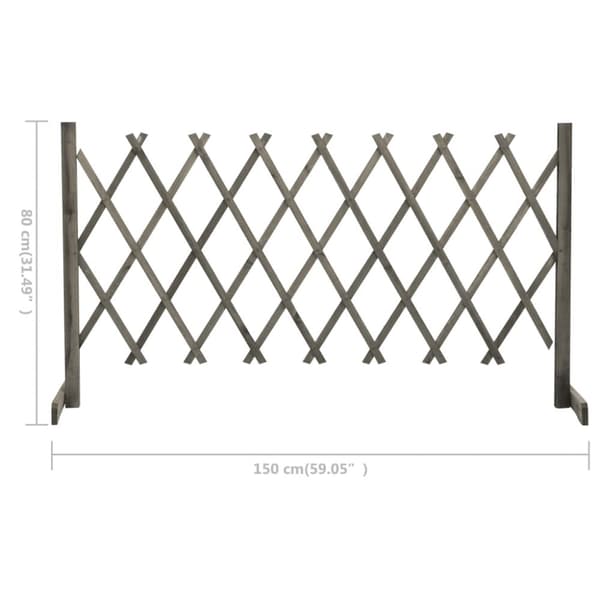 vidaXL Puutarhan säleikköaita harmaa 150x80 cm täysi kuusi -  Aitapaneelit
