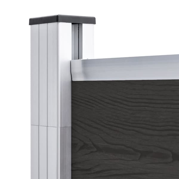 vidaXL hegnspanel 175x186 cm WPC sort - Havehegn