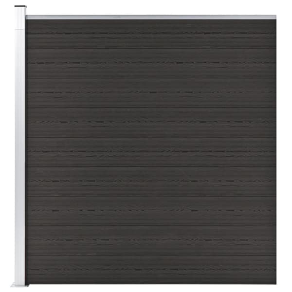 vidaXL hegnspanel 175x186 cm WPC sort - Havehegn