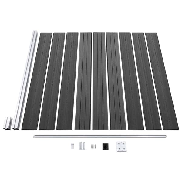 vidaXL hegnspanelsæt 353x186 cm WPC sort -  Havehegn