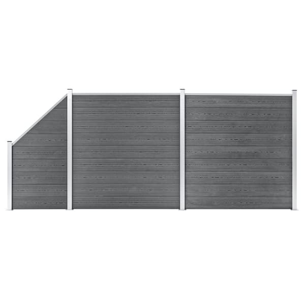 vidaXL Aitasarja 2 paneelia + 1 vinopaneeli WPC 446x186 cm harmaa -  Aitapaneelit