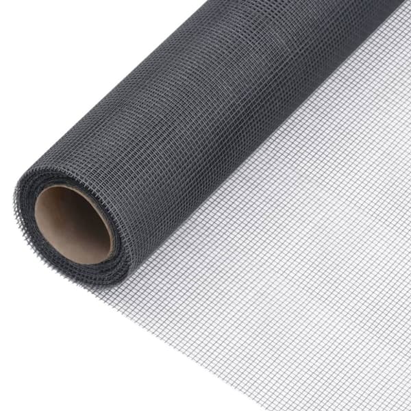 vidaXL Insektsnät glasfiberplast 100x2000 cm grå -  Staket