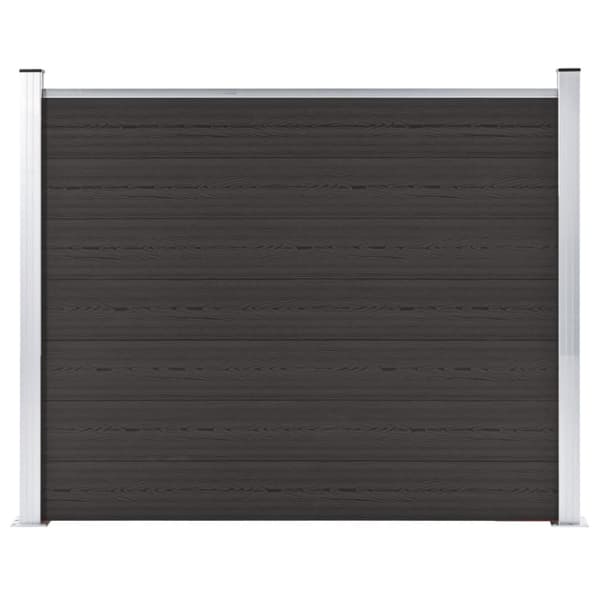 vidaXL Staketpanel WPC 180x146 cm svart - Staket