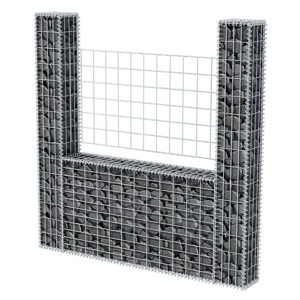 vidaXL gabionkurv U-formet stål 160 x 20 x 150 cm -  Havehegn