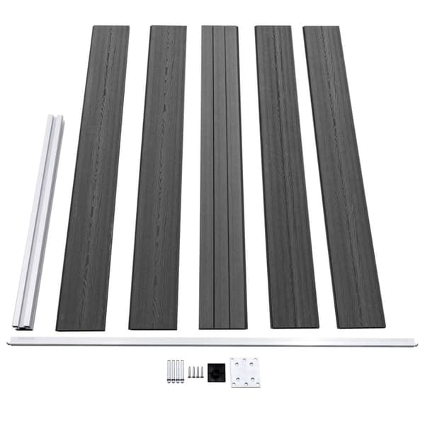vidaXL Aitapaneelisarja WPC 699x105 cm musta -  Aitapaneelit