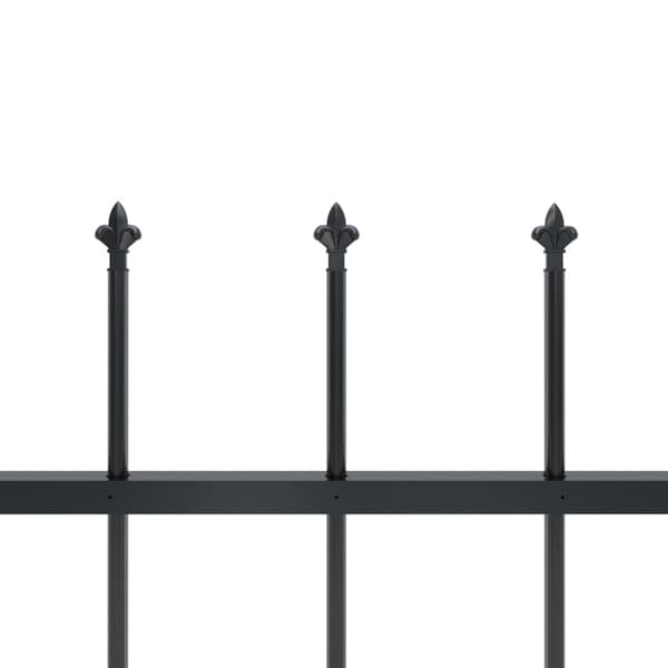 vidaXL havehegn med spydtop 10,2 x 0,6 m sort stål - Havehegn