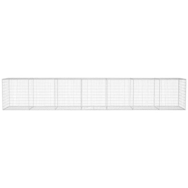 vidaXL gabionvæg med dæksel galvaniseret stål 600 x 50 x 100 cm - Havehegn