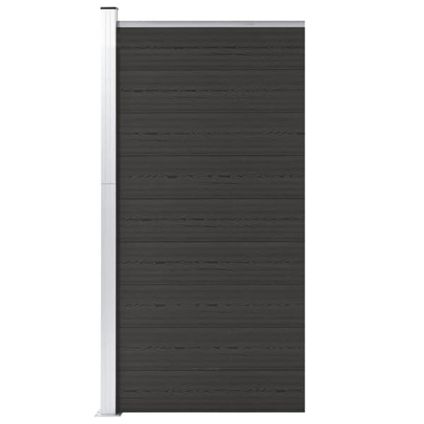 vidaXL hegnspanel 95x186 cm WPC sort - Havehegn