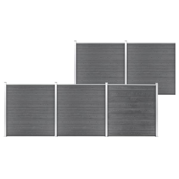 vidaXL havehegn WPC 872 x 186 cm grå -  Havehegn
