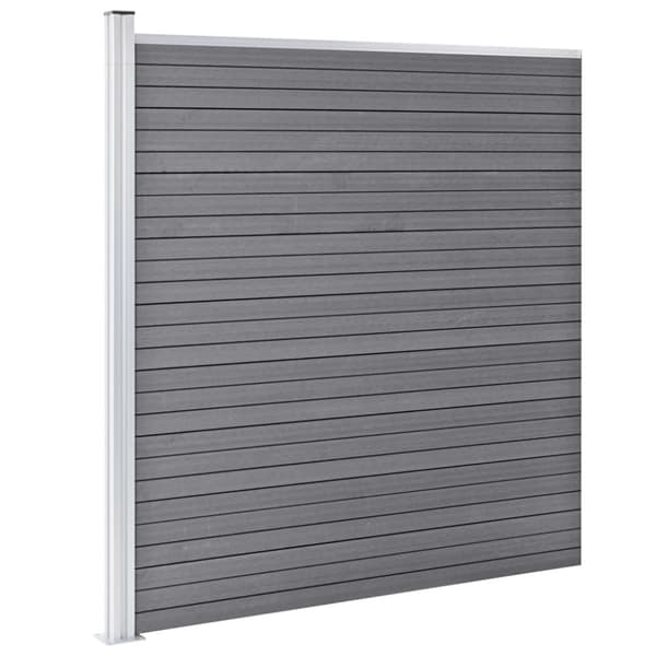 vidaXL Aitasarja 10 paneelia + 1 vinopaneeli WPC 1830x186 cm harmaa -  Aitapaneelit