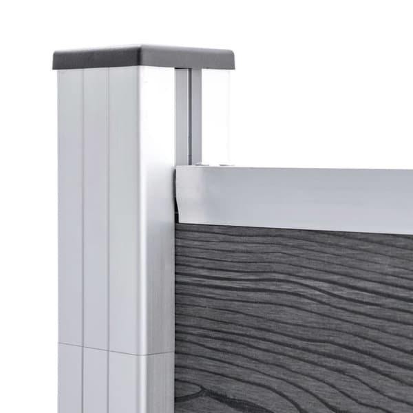 vidaXL Aitasarja 10 paneelia + 1 vinopaneeli WPC 1830x186 cm harmaa - Aitapaneelit
