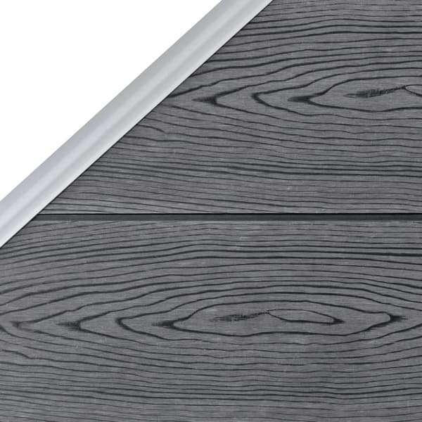 vidaXL Aitasarja 10 paneelia + 1 vinopaneeli WPC 1830x186 cm harmaa - Aitapaneelit