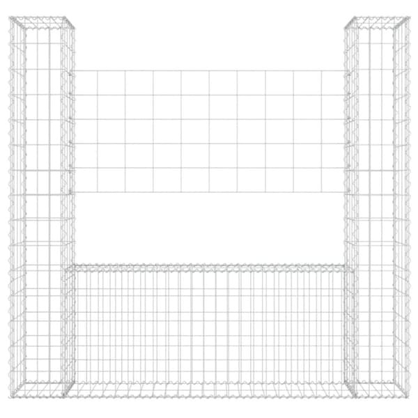 vidaXL U-muotoiset kivikorit 2 pylväällä rauta 140x20x150 cm -  Aitapaneelit