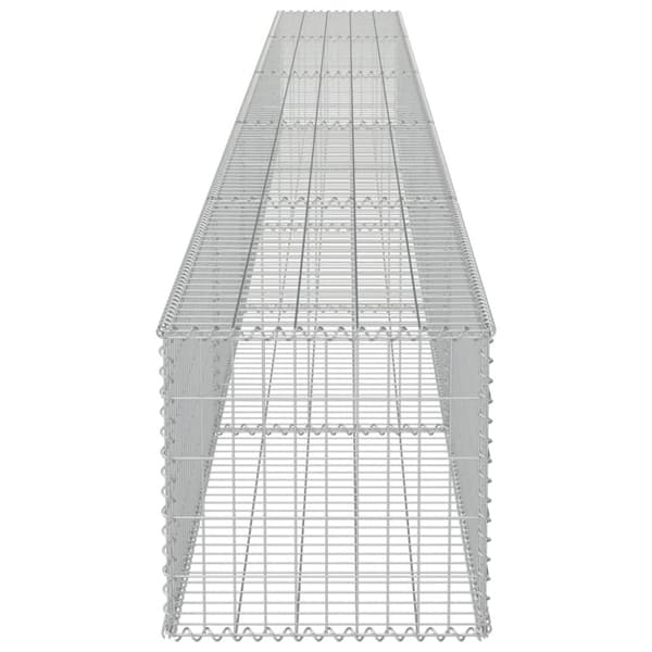 vidaXL Gabionseinä kansilla galvanoitu teräs 600x50x50 cm -  Aitapaneelit